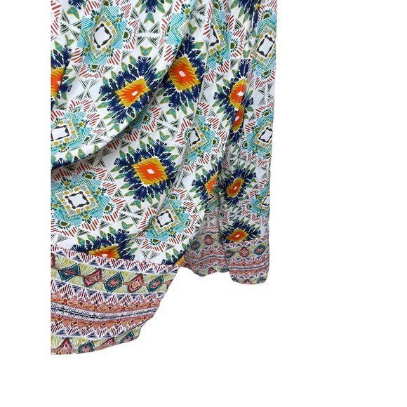 Spense Womens White Aztec Print Dress Sz Large NWT Side Slit Coverup - Picture 8 of 16